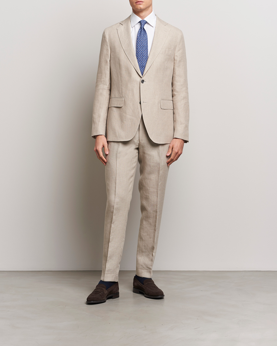 Herre | Dresser | Oscar Jacobson | Fogerty Linen Suit Beige