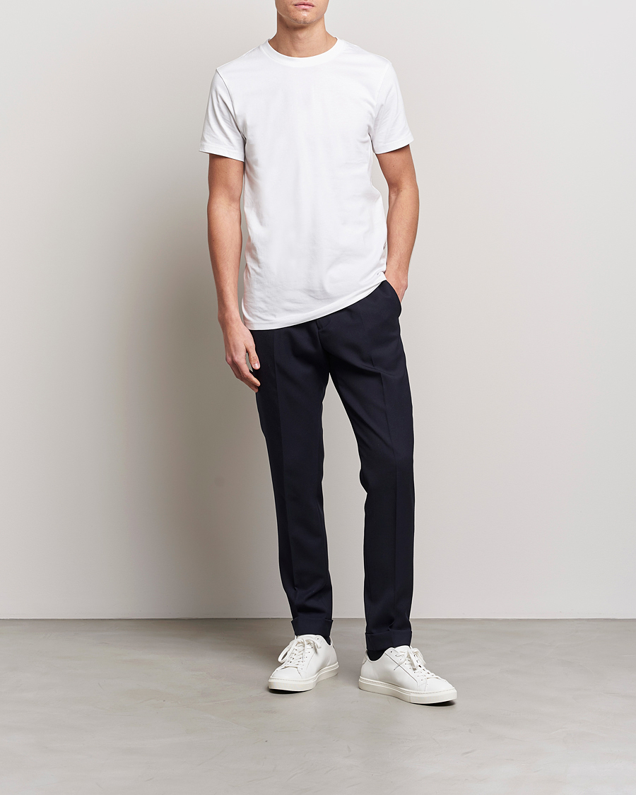Herre | T-Shirts | Bread & Boxers | 3-pack Crew Neck Regular T-Shirt White/Black/Dark Navy