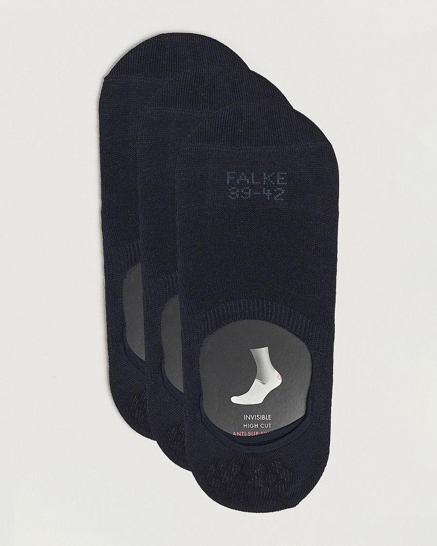 Herre | Undertøy | Falke | 3-pack Casual High Cut Sneaker Socks Dark Navy