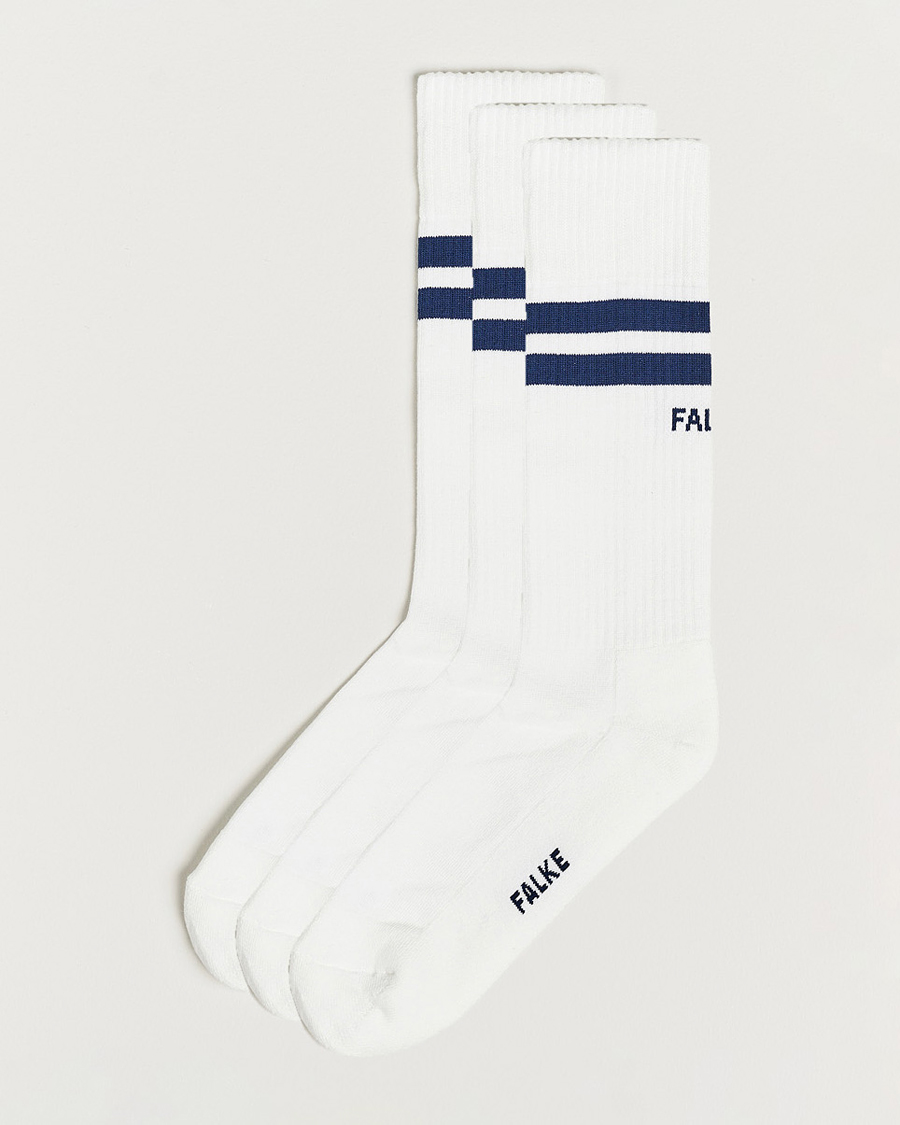 Herre | Undertøy | Falke | 3-pack Dynamic Tennis Socks White/Blue