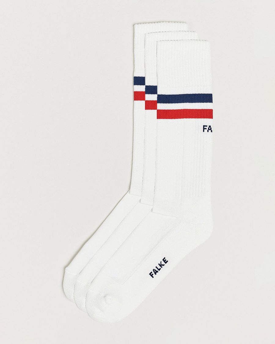 Herre | Undertøy | Falke | 3-pack Dynamic Tennis Socks White/Blue/Red