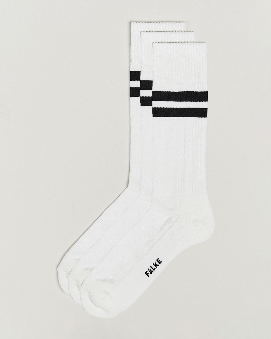 Herre | Undertøy | Falke | 3-pack Dynamic Tennis Socks White/Black