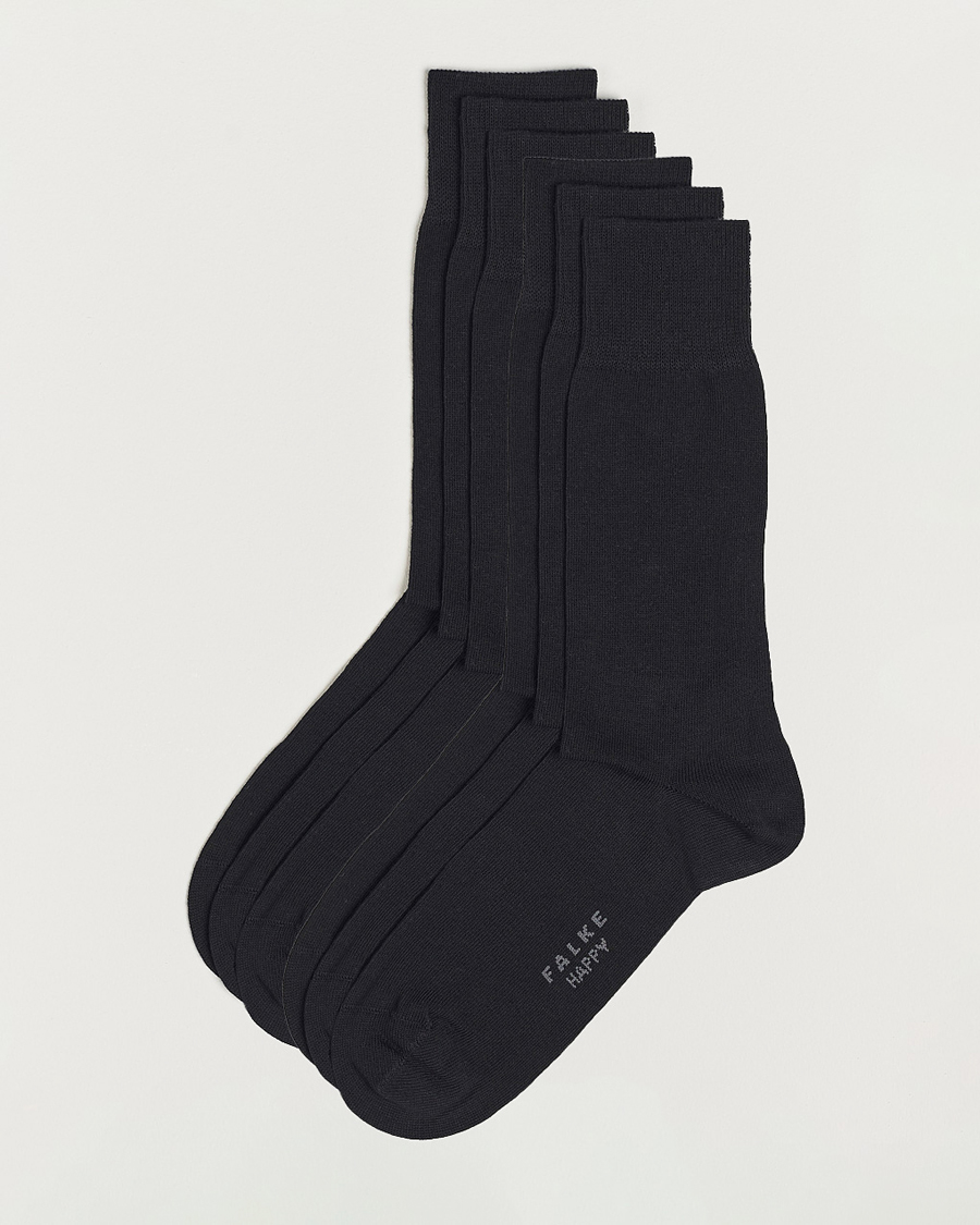 Herre | Undertøy | Falke | 6-pack Happy Cotton Socks Black