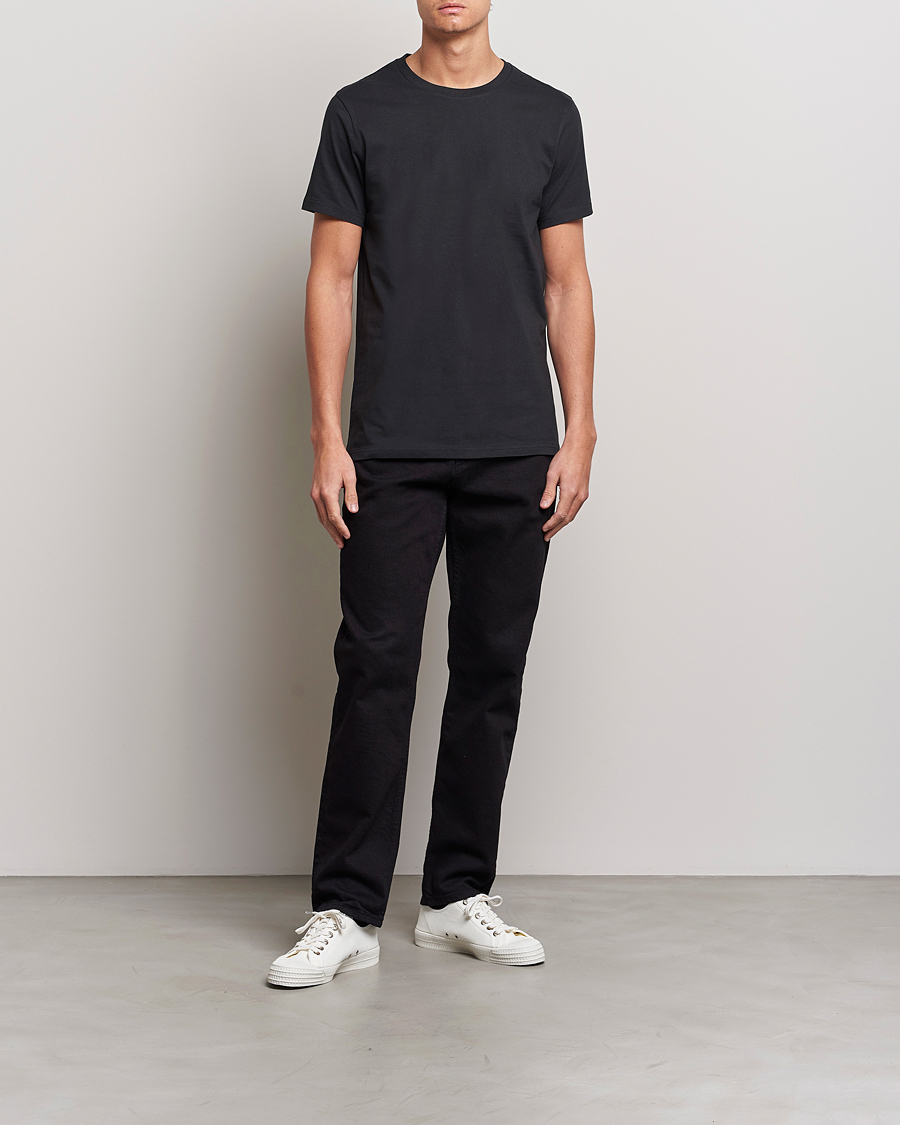 Herre | T-Shirts | Bread & Boxers | 3-pack Crew Neck Regular T-Shirt Black