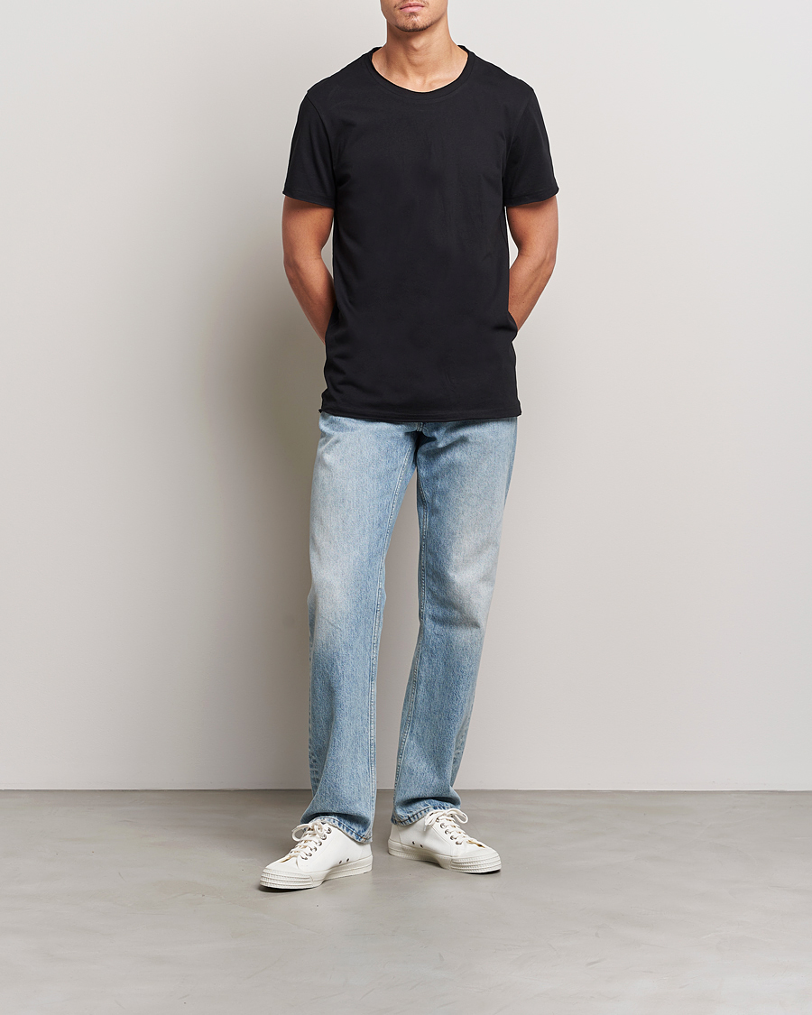 Herre | T-Shirts | Bread & Boxers | 3-pack Crew Neck Relaxed Black