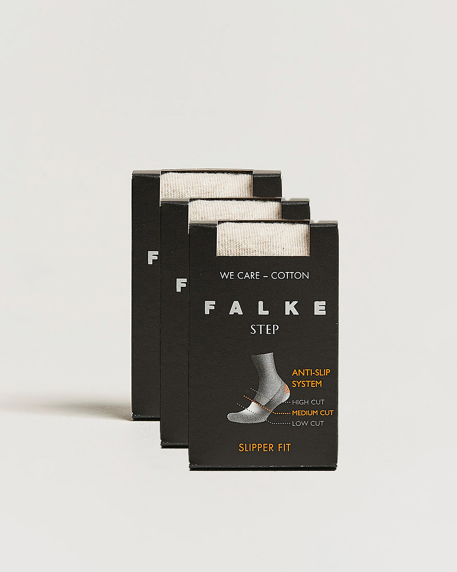 Herre | Undertøy | Falke | 3-pack Step In Box Loafer Socks Nature