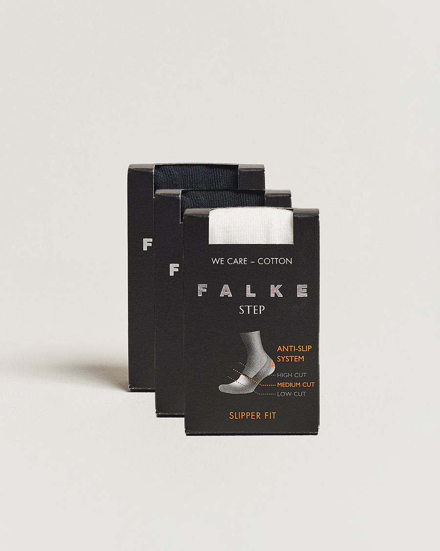 Herre | Undertøy | Falke | 3-pack Step In Box Loafer Socks White/Black/Navy