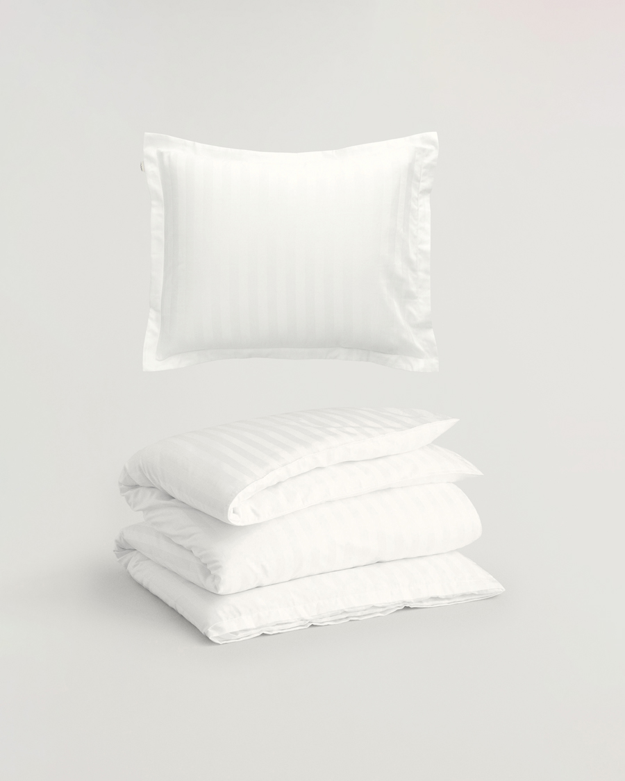 Herre | Til hjemmet | GANT | Sateen Striped Duvet & Pillowcase Set White
