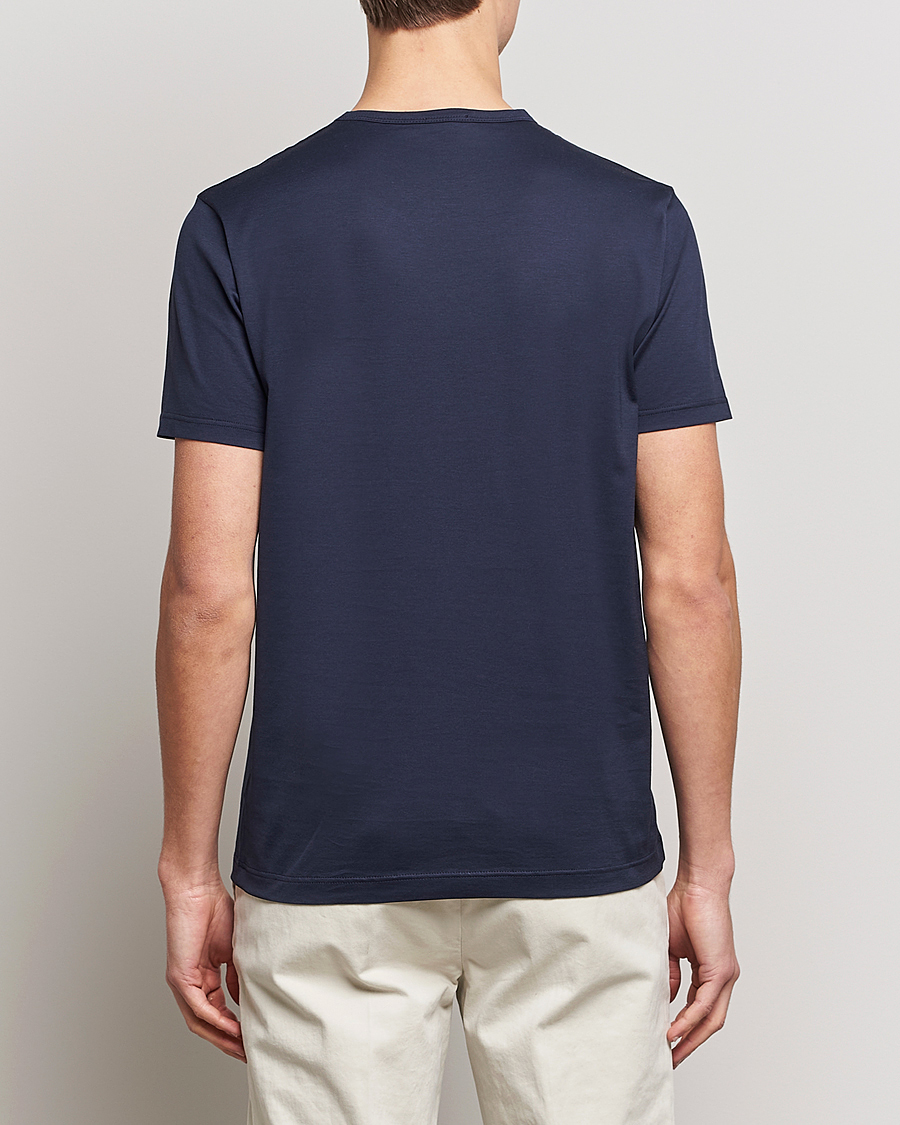 Herre | T-Shirts | Sunspel | 3-Pack Crew Neck Q82 Cotton T-Shirt Navy
