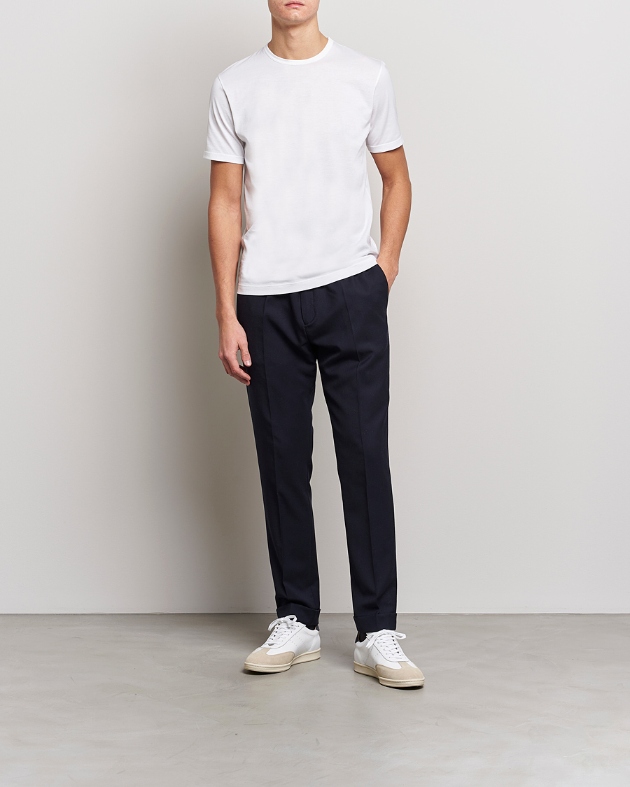 Herre | T-Shirts | Sunspel | 2-Pack Crew Neck Q82 Cotton T-Shirt White & Black