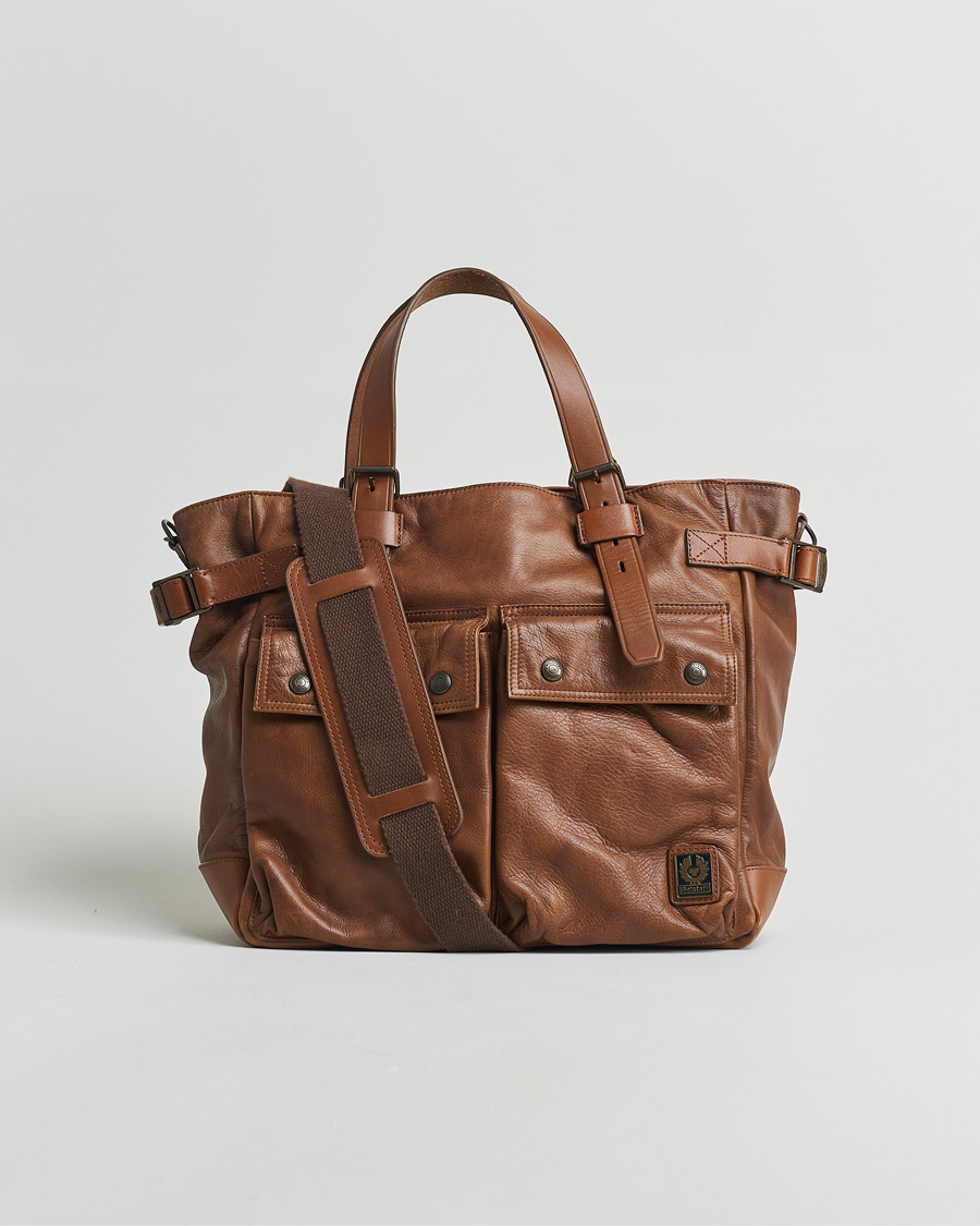 Herre | Belstaff Touring Leather Tote Bag Cognac | Pre-owned | Belstaff Touring Leather Tote Bag Cognac
