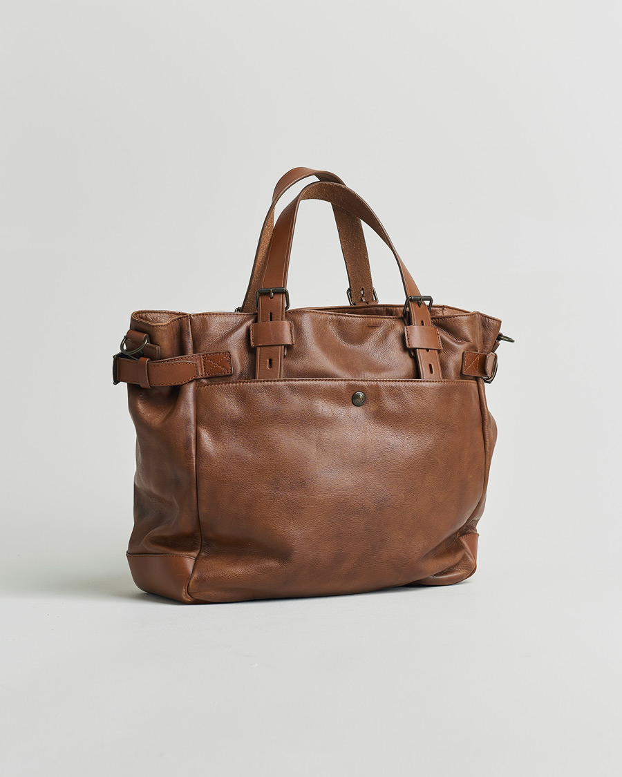 Herre | Belstaff Touring Leather Tote Bag Cognac | Pre-owned | Belstaff Touring Leather Tote Bag Cognac