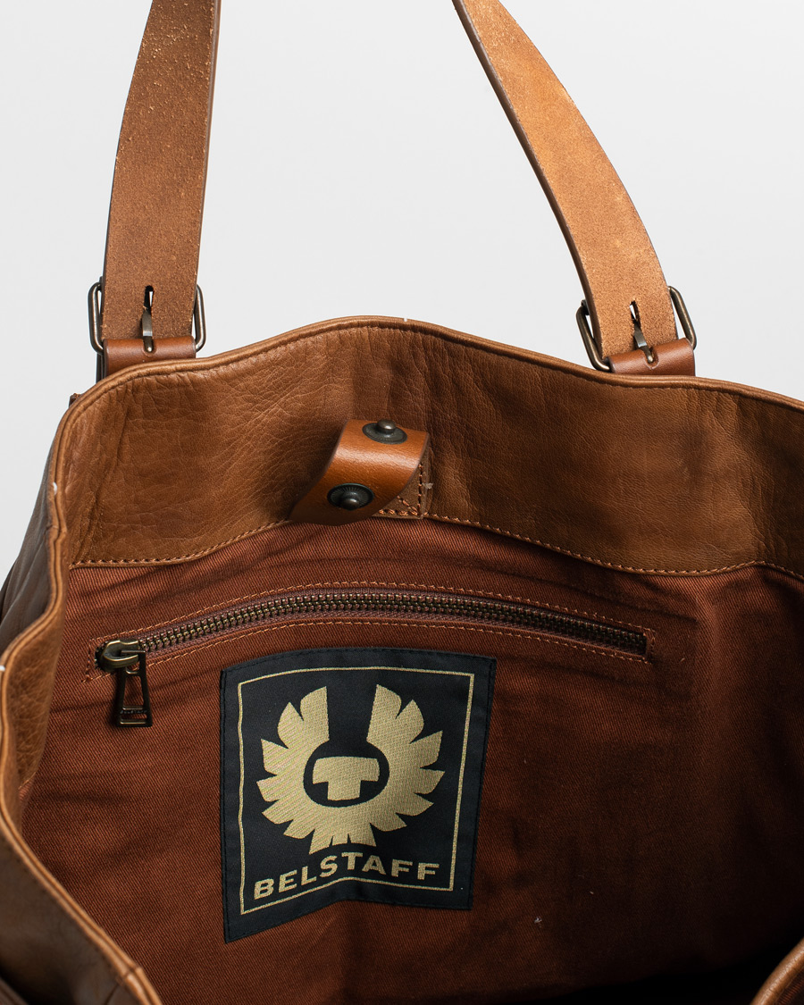 Herre | Belstaff Touring Leather Tote Bag Cognac | Pre-owned | Belstaff Touring Leather Tote Bag Cognac