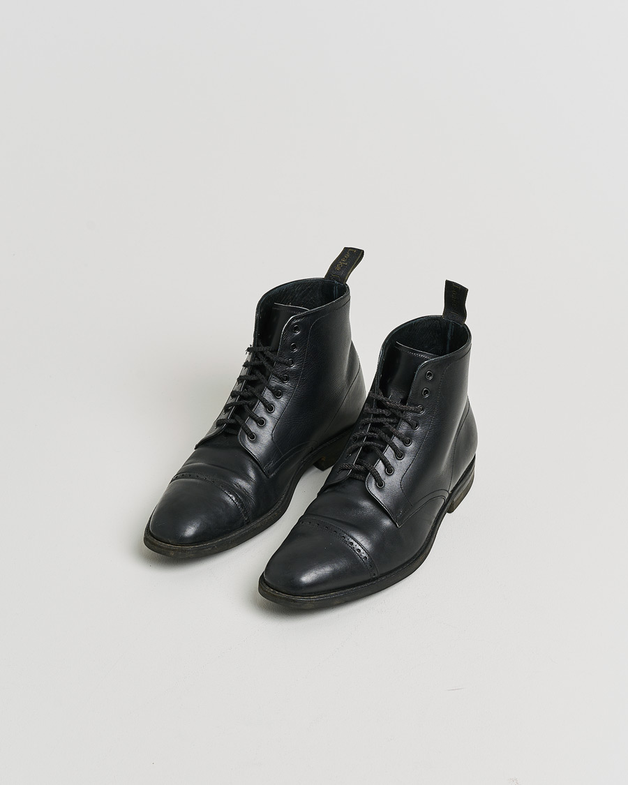 Herre | Pre-owned Randsydde sko | Pre-owned | Loake 1880 Hyde Boot Black Calf UK10,5 - EU44,5