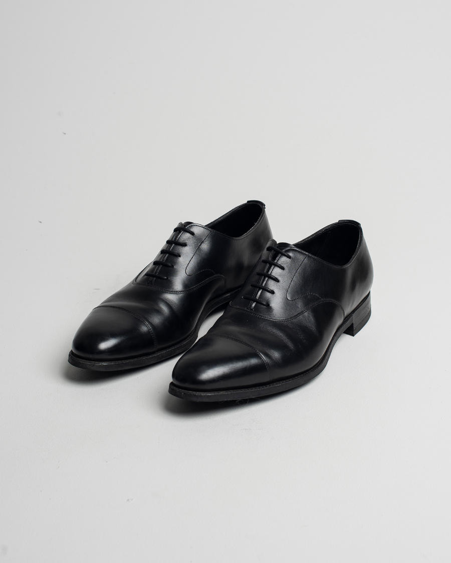 Herre | Edward Green Chelsea Oxford Black Calf | Pre-owned | Edward Green Chelsea Oxford Black Calf