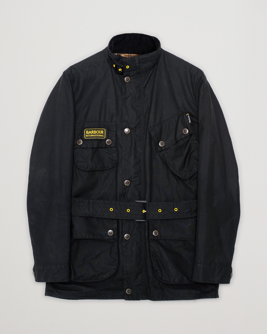 Herre | Barbour International Slim Wax Jacket Black | Pre-owned | Barbour International Slim Wax Jacket Black