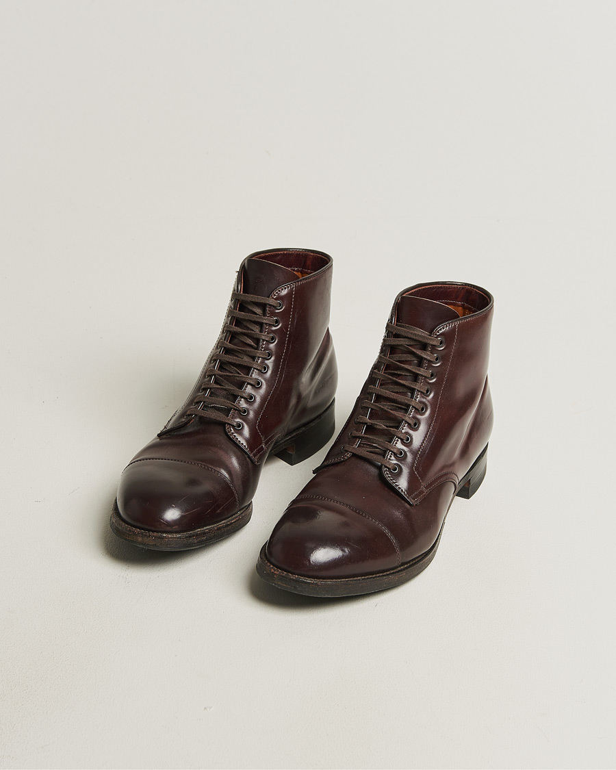 Herre | Pre-owned Randsydde sko | Pre-owned | Alden 41853 Cap Toe Boot Burgundy Shell Cordovan US10 - EU44