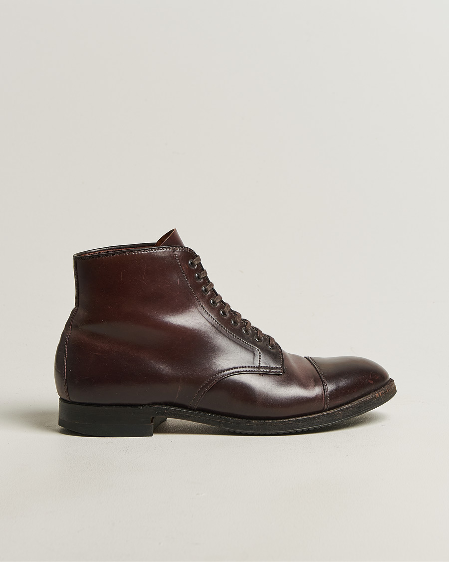 Herre | Pre-owned Randsydde sko | Pre-owned | Alden 41853 Cap Toe Boot Burgundy Shell Cordovan US10 - EU44