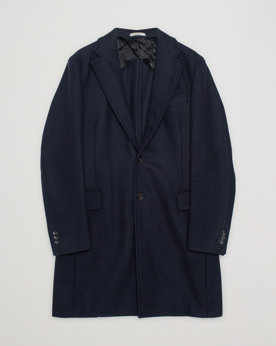 Herre | Boglioli Dover Wool Coat Navy 50 | Pre-owned | Boglioli Dover Wool Coat Navy 50