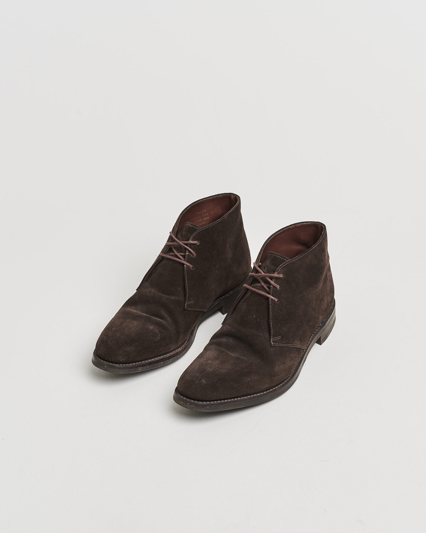 Herre | Pre-owned Randsydde sko | Pre-owned | Loake 1880 Pimlico Chukka Boot Dark Brown Suede UK10 - EU44