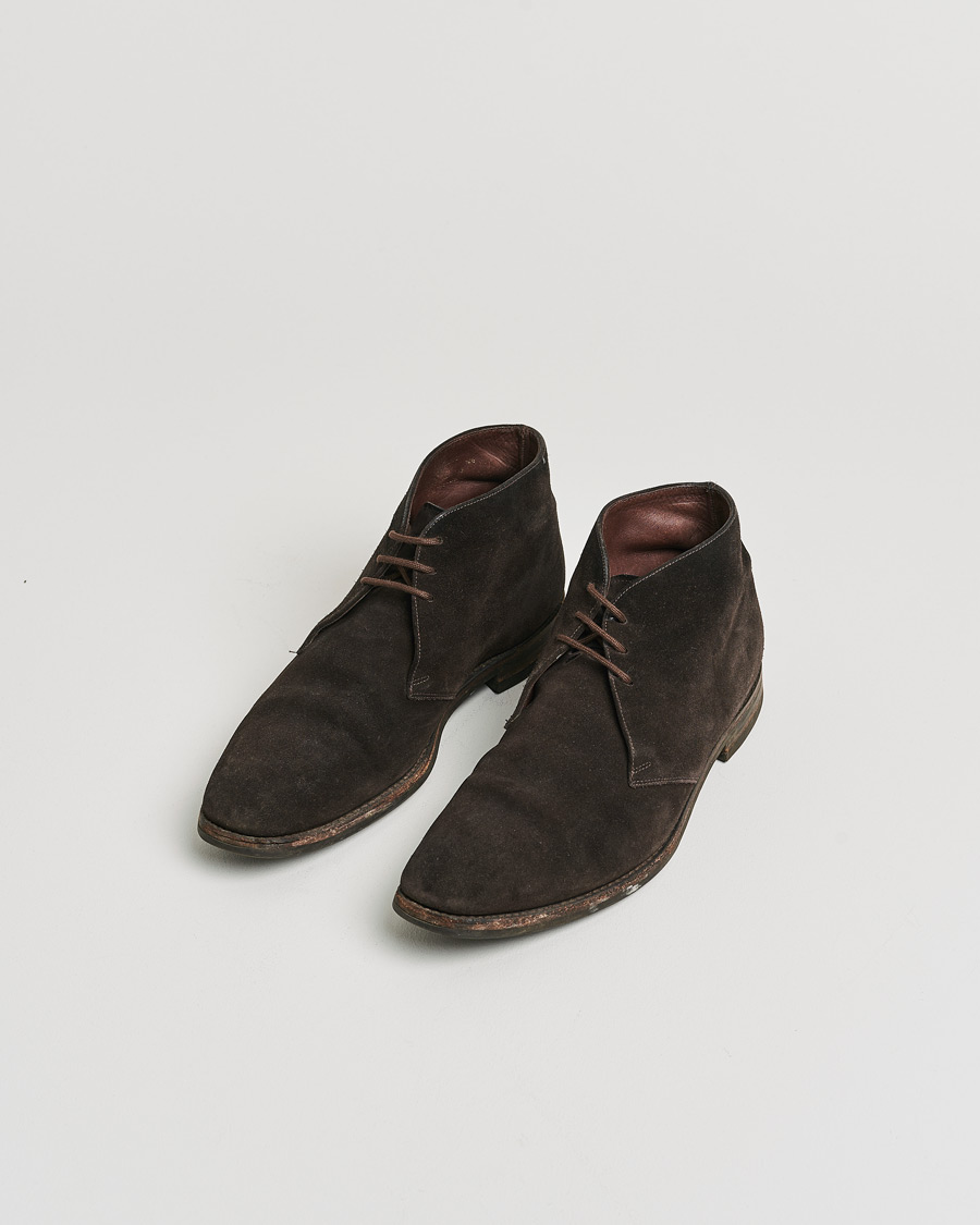 Herre | Loake 1880 Pimlico Chukka Boot Dark Brown Suede UK10,5 - EU44,5 | Pre-owned | Loake 1880 Pimlico Chukka Boot Dark Brown Suede UK10,5 - EU44,5
