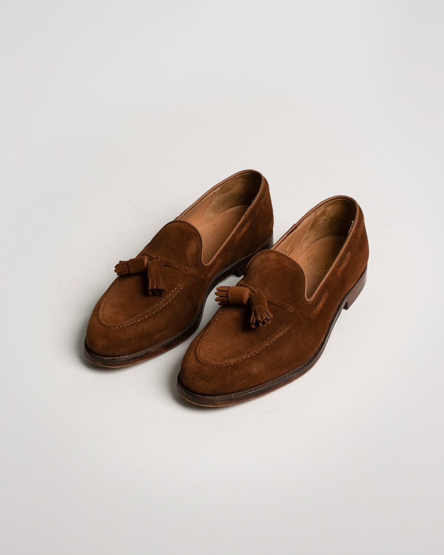 Herre | Crockett & Jones Cavendish Tassel Loafer Polo Suede | Pre-owned | Crockett & Jones Cavendish Tassel Loafer Polo Suede