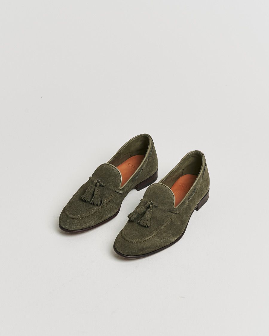 Herre | Pre-owned Randsydde sko | Pre-owned | Carmina Unlined Tassel Loafers Grey Suede UK6 - EU39