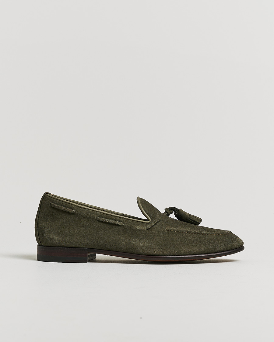 Herre | Pre-owned Randsydde sko | Pre-owned | Carmina Unlined Tassel Loafers Grey Suede UK6 - EU39