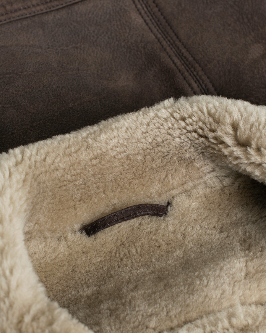 Herre | Pre-owned Jakker | Pre-owned | J.Lindeberg Redster Mud Shearling Suede Jacket Mud Brown