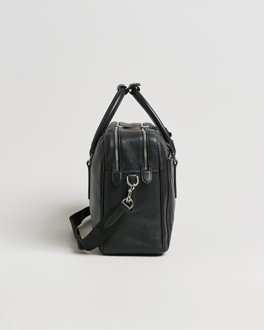 Herre | Smythson Burlington 24 Hour Bag Black Deerskin | Pre-owned | Smythson Burlington 24 Hour Bag Black Deerskin