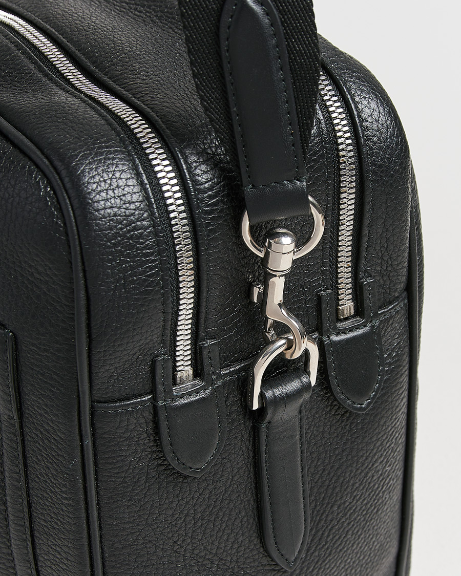 Herre | Smythson Burlington 24 Hour Bag Black Deerskin | Pre-owned | Smythson Burlington 24 Hour Bag Black Deerskin