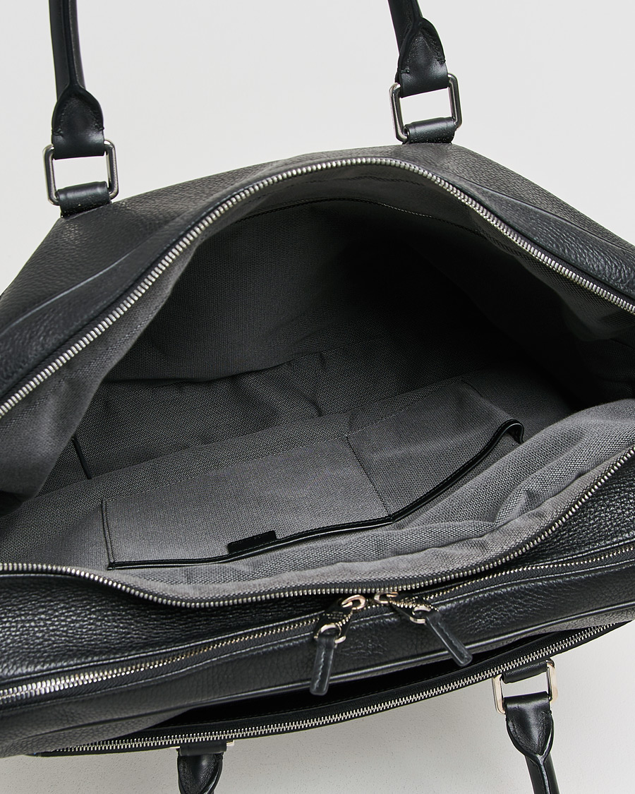 Herre | Smythson Burlington 24 Hour Bag Black Deerskin | Pre-owned | Smythson Burlington 24 Hour Bag Black Deerskin