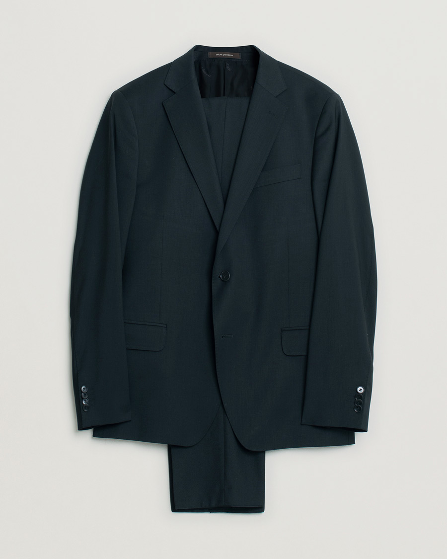 Herre | Oscar Jacobson Edmund Wool Stretch Suit Black | Pre-owned | Oscar Jacobson Edmund Wool Stretch Suit Black