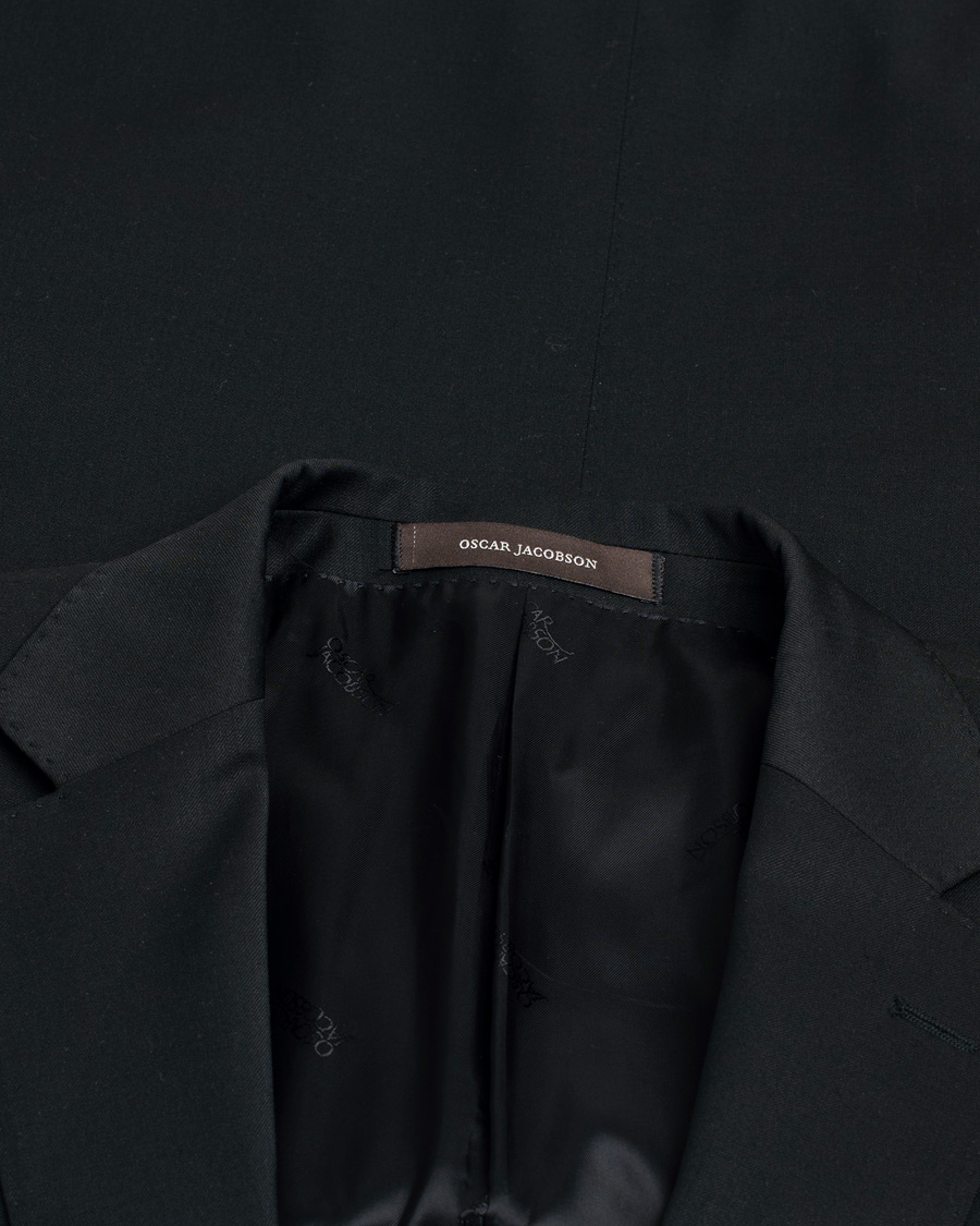 Herre | Oscar Jacobson Edmund Wool Stretch Suit Black | Pre-owned | Oscar Jacobson Edmund Wool Stretch Suit Black