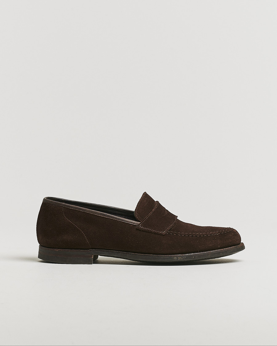Herre | Crockett & Jones Harvard City Sole Dark Brown Suede | Pre-owned | Crockett & Jones Harvard City Sole Dark Brown Suede