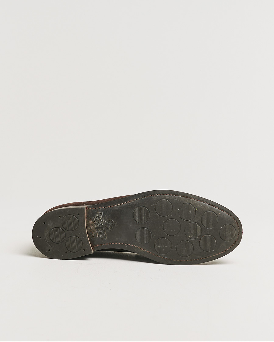 Herre | Crockett & Jones Harvard City Sole Dark Brown Suede | Pre-owned | Crockett & Jones Harvard City Sole Dark Brown Suede