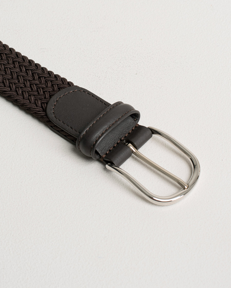 Herr | Pre-owned | Pre-owned | Anderson's Stretch Woven 3,5 cm Belt Brown
