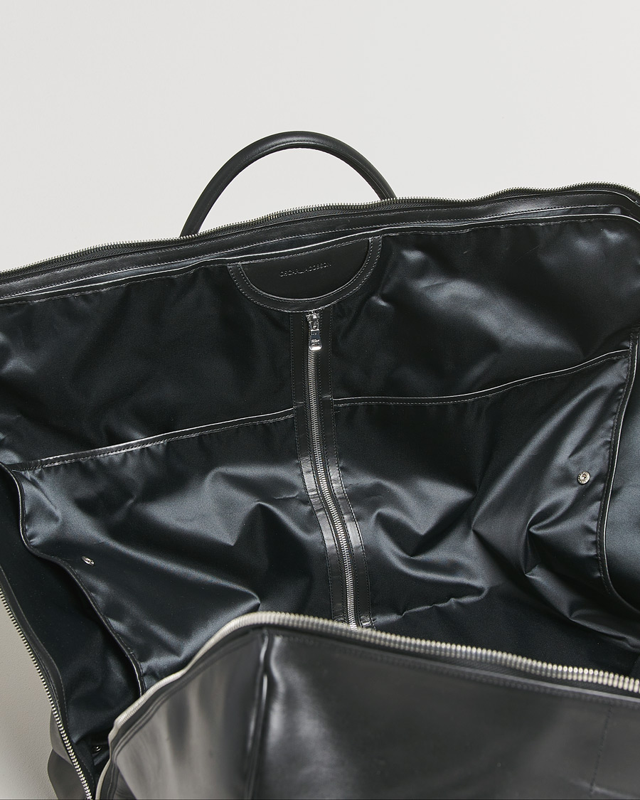 Herre | Oscar Jacobson Large Leather Weekendbag Black | Pre-owned | Oscar Jacobson Large Leather Weekendbag Black