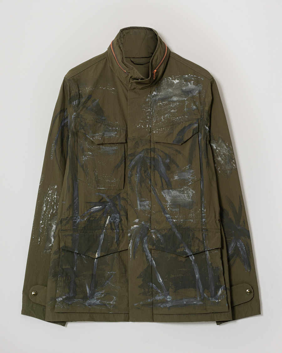 Herre | Jakker | Pre-owned | President's Safety Vintage Nylon Washed Hand Paint Jacket Army M