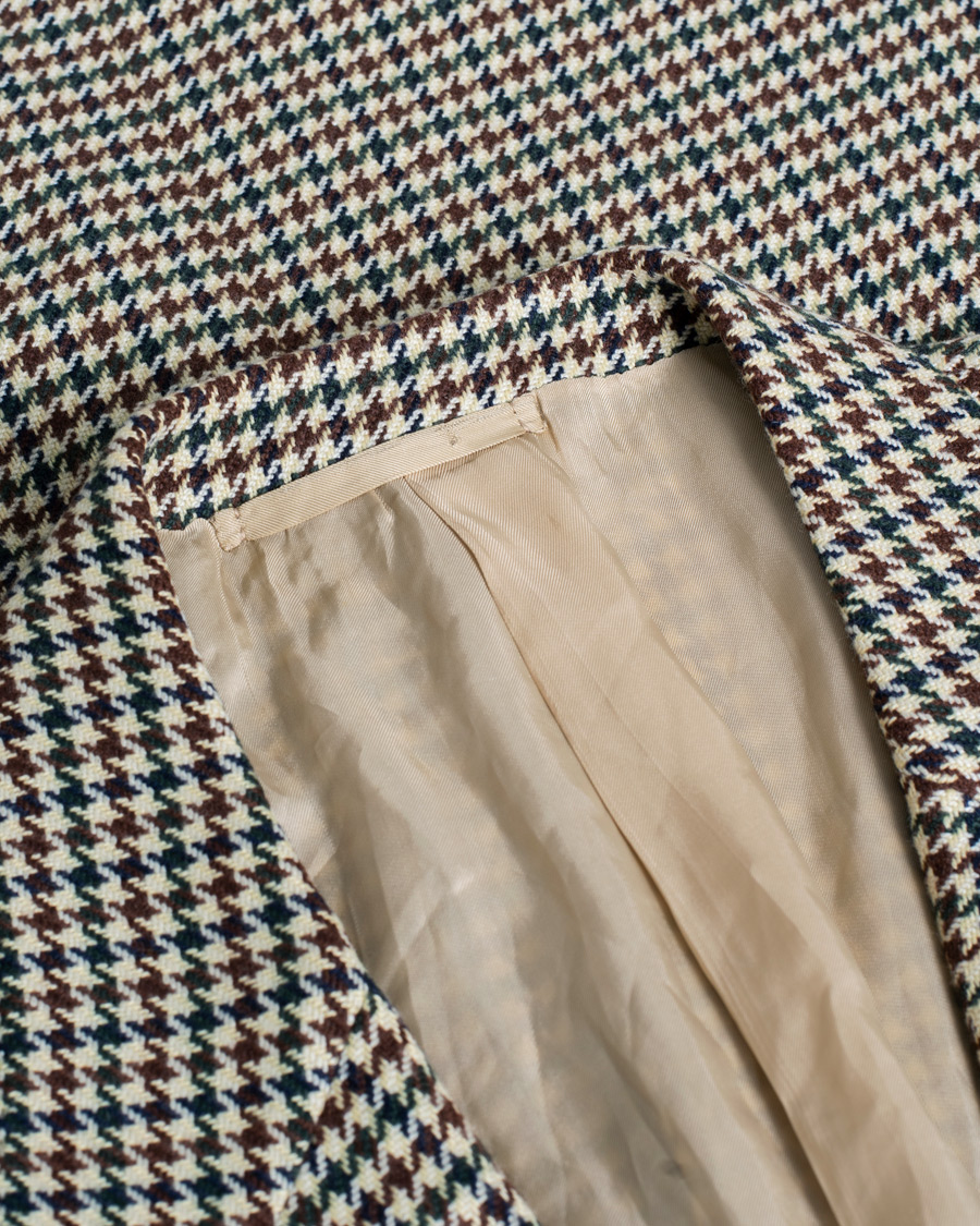 Herre | Caruso Aida Vintage Houndstooth Wool Blazer Brown 58 | Pre-owned | Caruso Aida Vintage Houndstooth Wool Blazer Brown 58