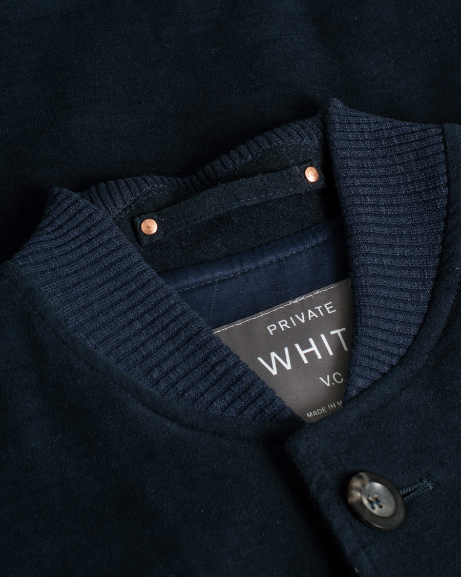Herre | Private White V.C. Moleskin Bomber Jacket Midnight | Pre-owned | Private White V.C. Moleskin Bomber Jacket Midnight