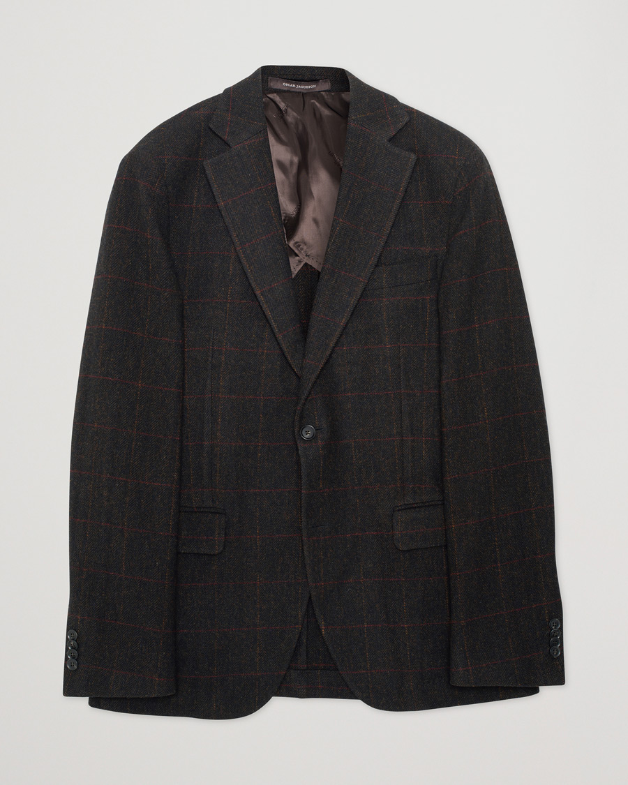 Herre | Oscar Jacobson Egel Yorkshire Tweed by Moon Blazer Brown | Pre-owned | Oscar Jacobson Egel Yorkshire Tweed by Moon Blazer Brown