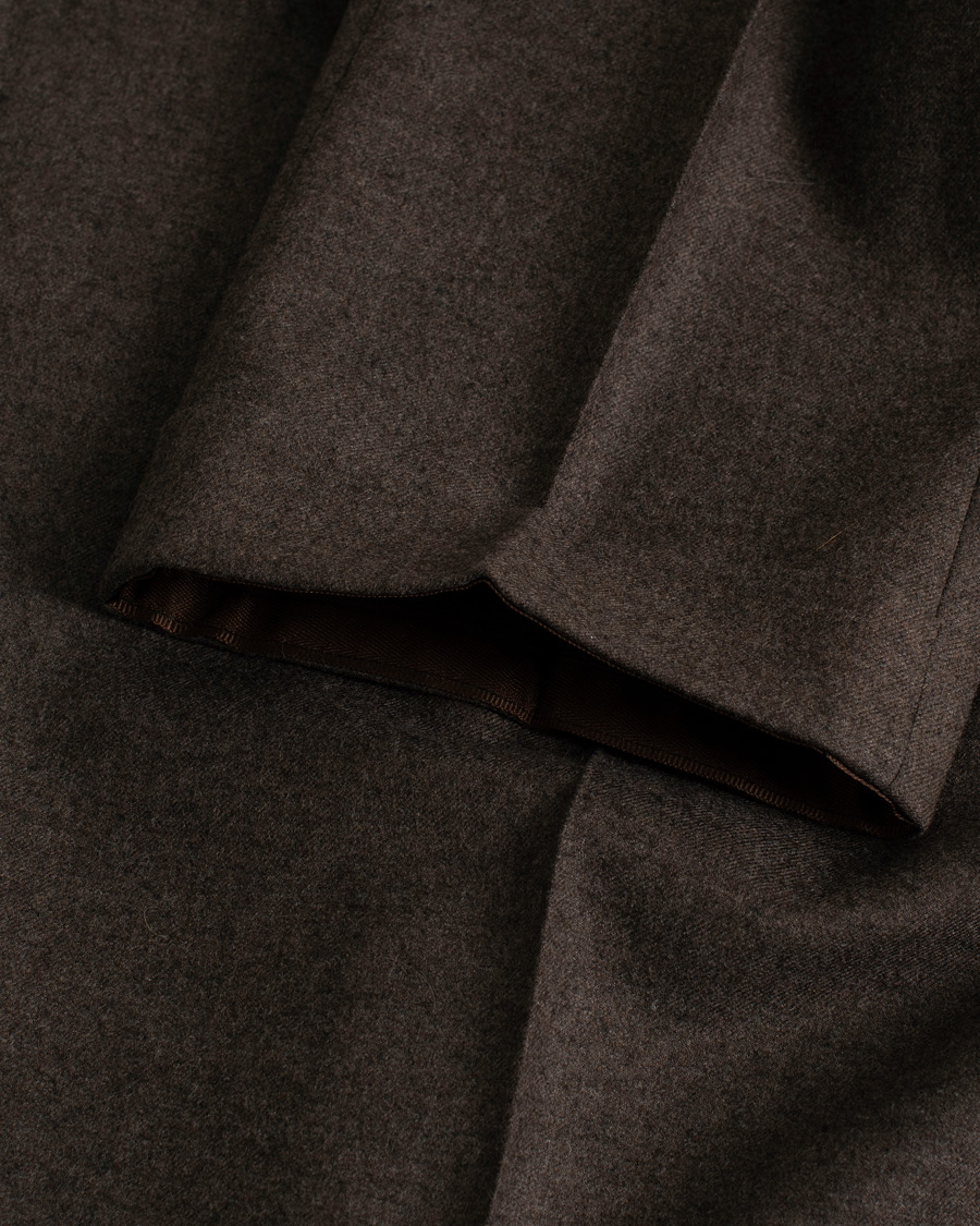 Herre | Incotex Super 100's Flannel Trousers Brown | Pre-owned | Incotex Super 100's Flannel Trousers Brown