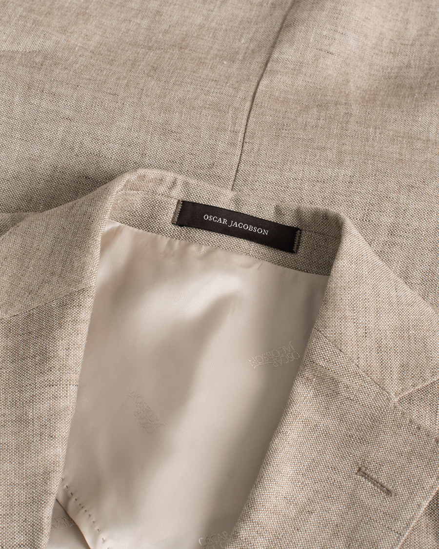 Herre | Oscar Jacobson Egel Linen Blazer Beige | Pre-owned | Oscar Jacobson Egel Linen Blazer Beige