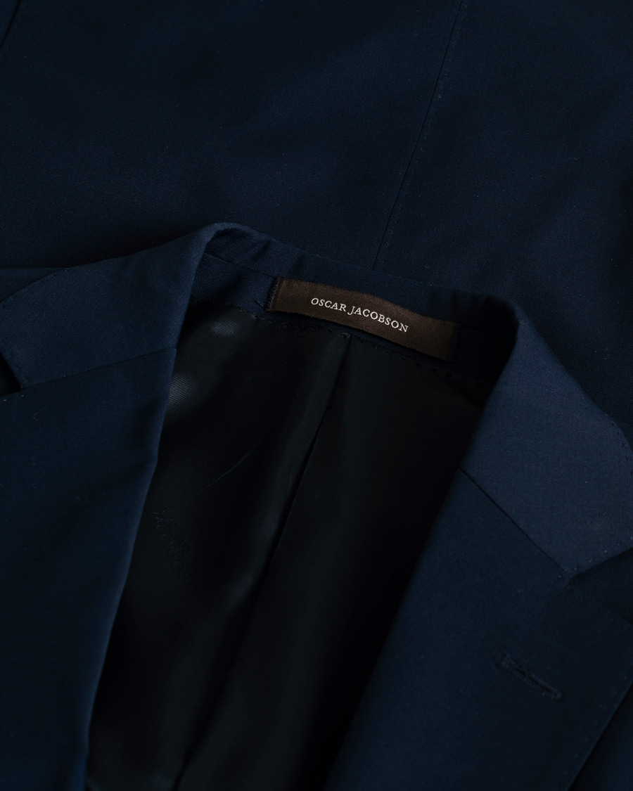 Herre | Oscar Jacobson Edmund/Denz Wool Stretch Suit Blue 46 | Pre-owned | Oscar Jacobson Edmund/Denz Wool Stretch Suit Blue 46