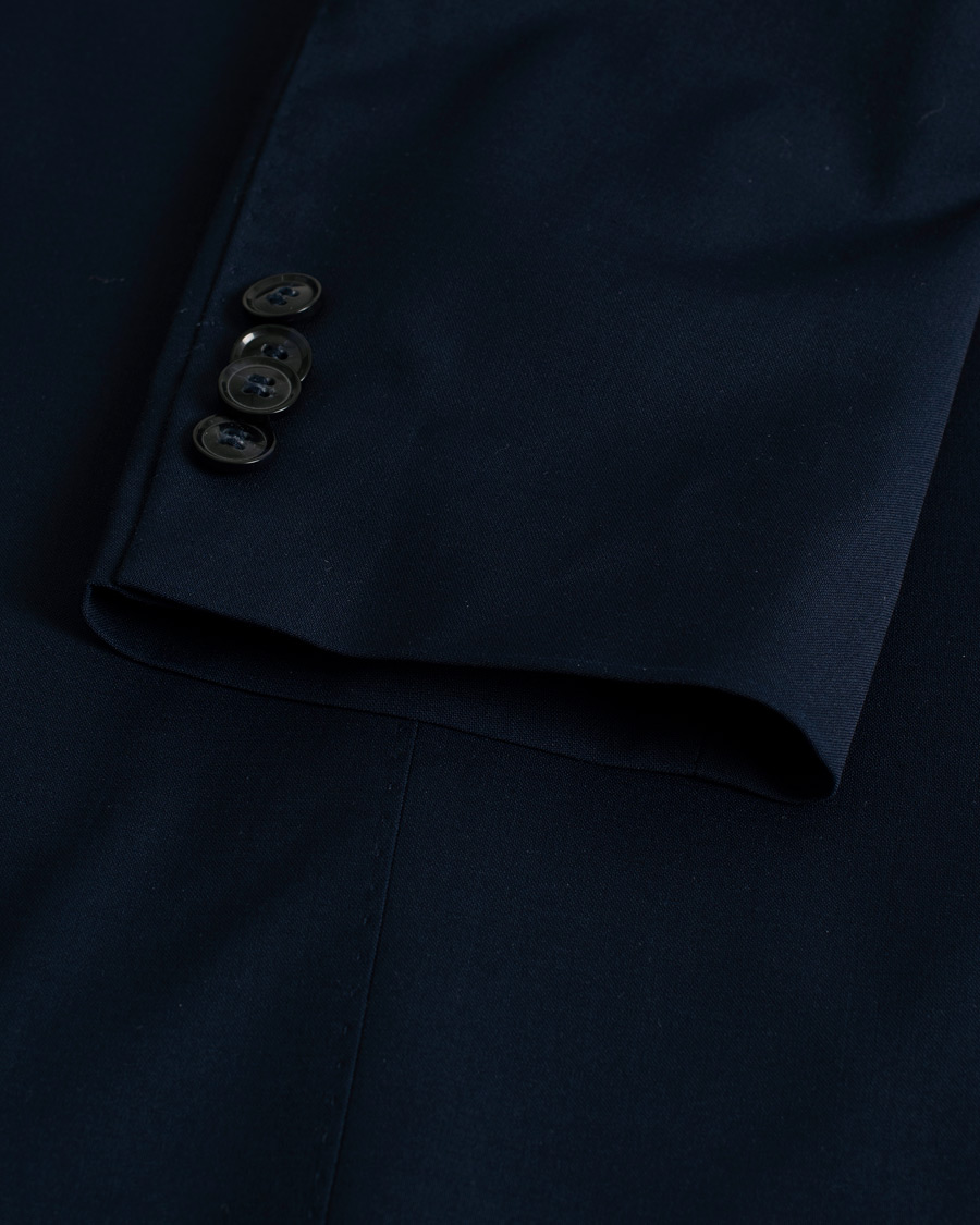 Herre | Oscar Jacobson Edmund/Denz Wool Stretch Suit Blue 46 | Pre-owned | Oscar Jacobson Edmund/Denz Wool Stretch Suit Blue 46