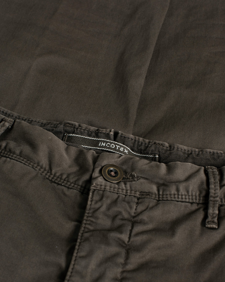 Herre | Incotex Slim Fit Stretch Slacks Dark Brown | Pre-owned | Incotex Slim Fit Stretch Slacks Dark Brown