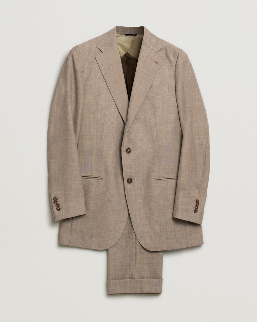 Herre | Dresser | Pre-owned | Berg&Berg Dan Wool Suit Taupe Melange 50