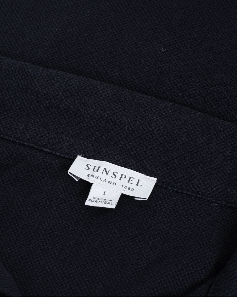 Herre | Gensere | Pre-owned | Sunspel Riviera Long Sleve Polo Navy