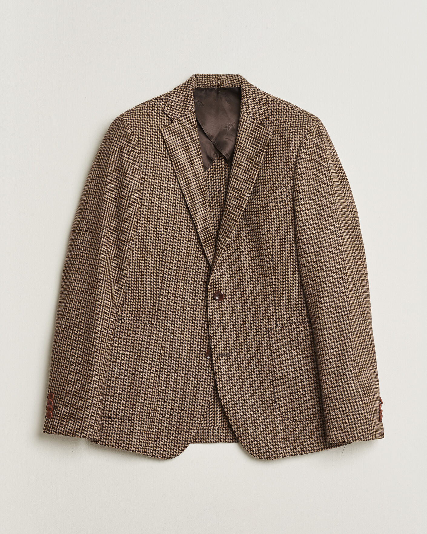 Herre | Pre-owned Dressjakker | Pre-owned | Oscar Jacobson Einar Houndstooth Wool Blazer Brown 50